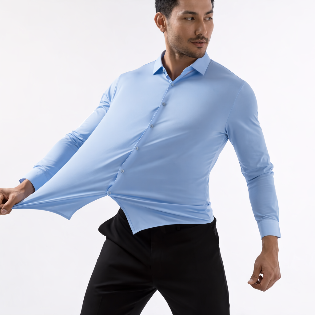 AeroFlex™ Ultra Stretch Dress Shirt – Sky Blue