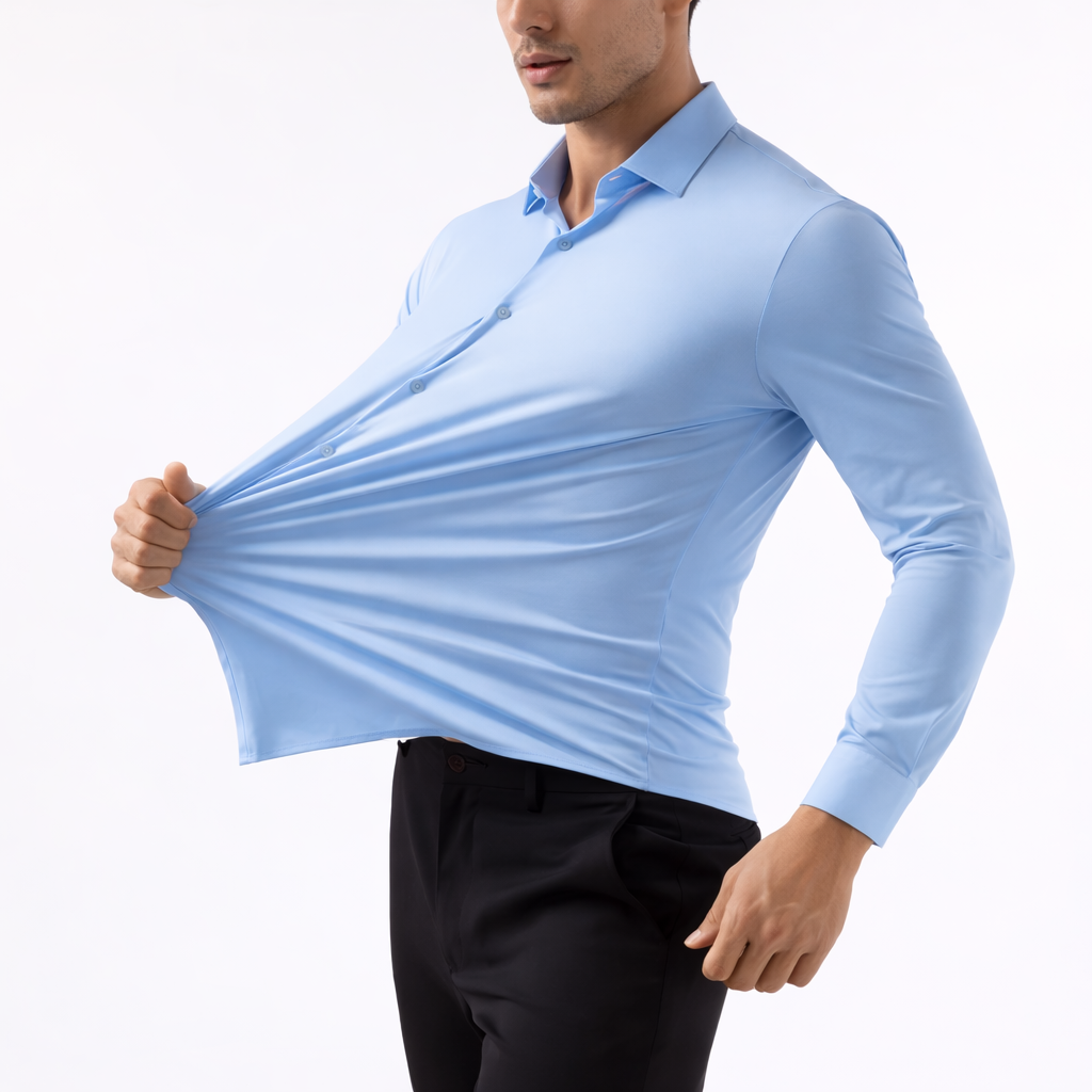 AeroFlex™ Ultra Stretch Dress Shirt – Sky Blue