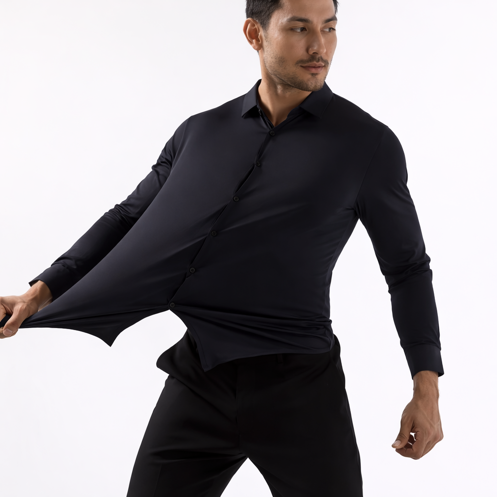 AeroFlex™ Ultra Stretch Dress Shirt – Black