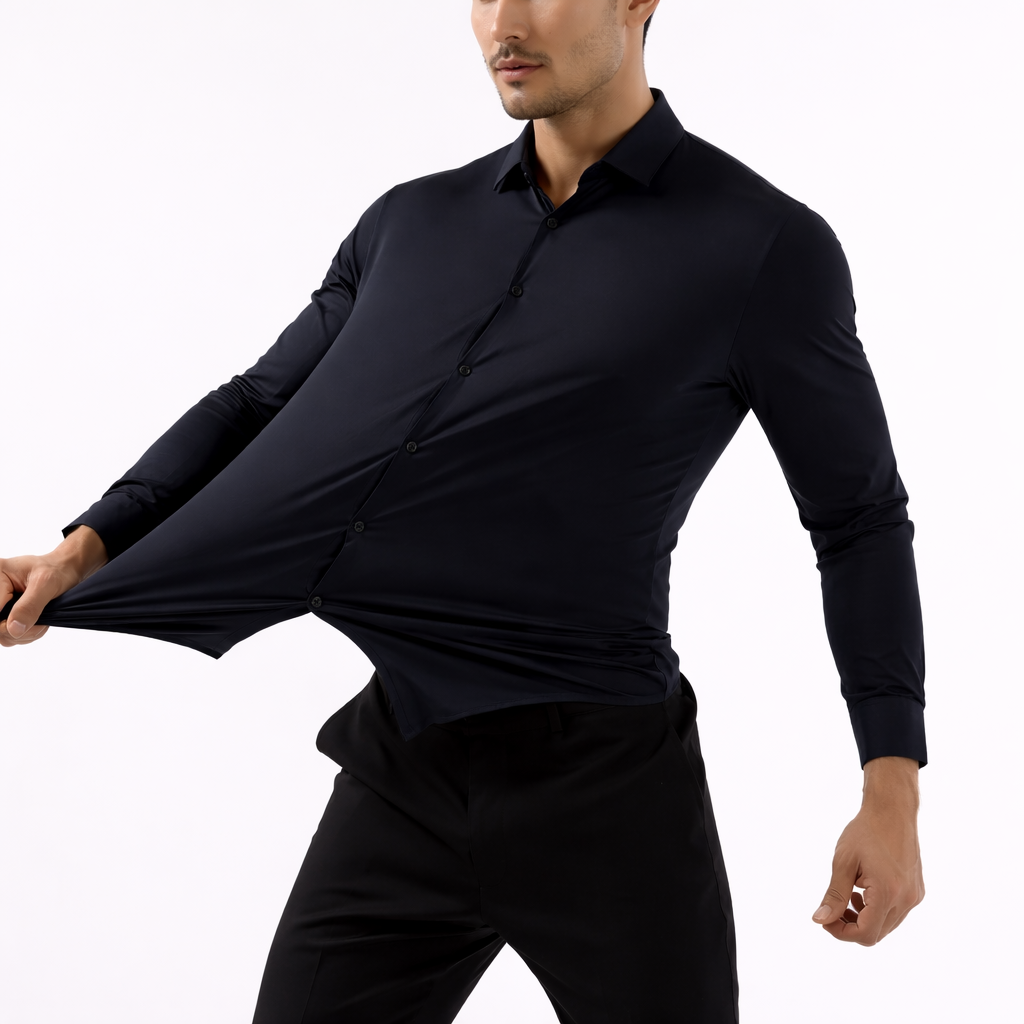 AeroFlex™ Ultra Stretch Dress Shirt – Black